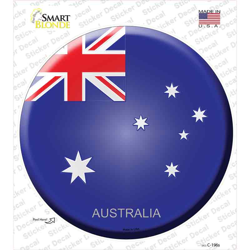 C-196s-M Australia Novelty Circle Sticker Decal - Medium