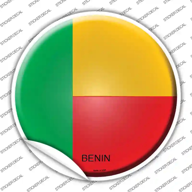 C-207s-L Benin Country Novelty Circle Sticker Decal - Large