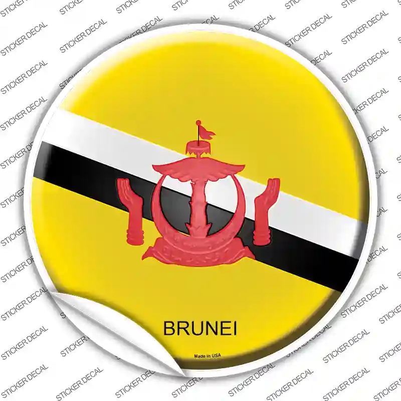 C-216s-L Brunei Country Novelty Circle Sticker Decal - Large