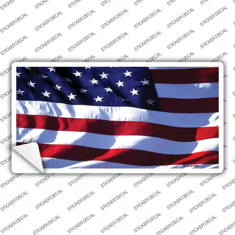 LP-141s-L American Flag Wavy Novelty Sticker Decal - Large