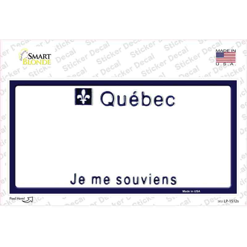 LP-1512s-M Quebec Novelty Sticker Decal - Medium