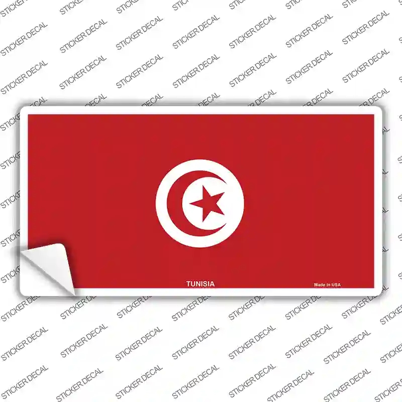 LP-4162s-S Tunisia Flag Novelty Sticker Decal - Small