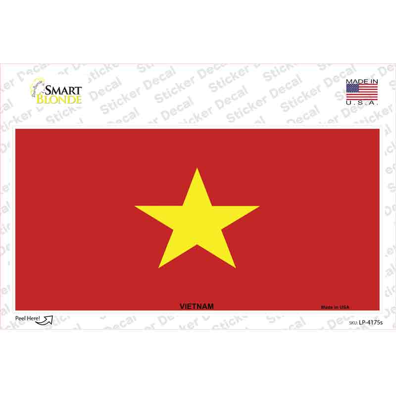LP-4175s-M Vietnam Flag Novelty Sticker Decal - Medium