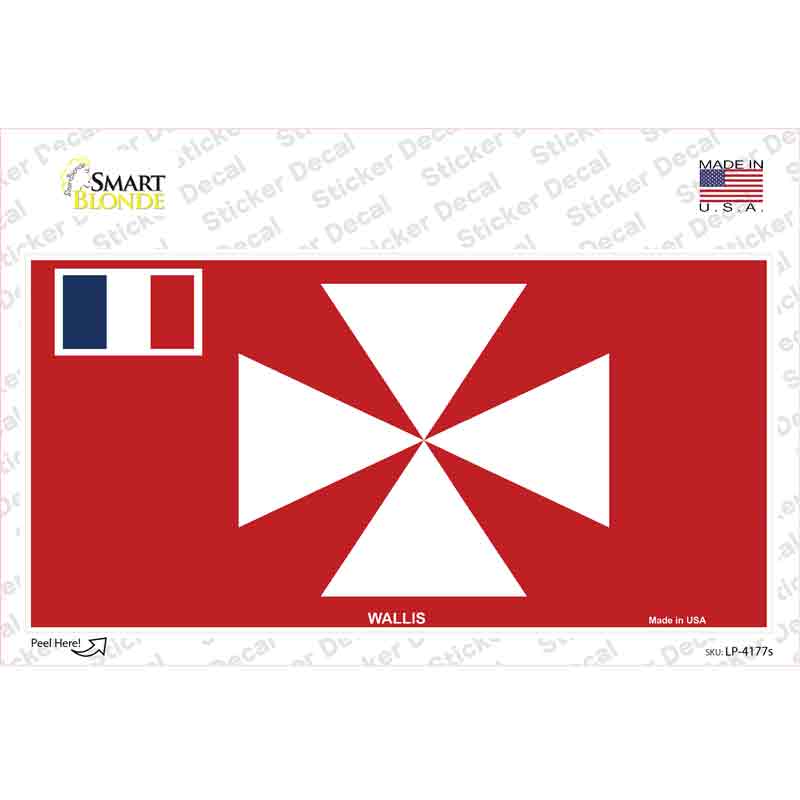 LP-4177s-M Wallis Flag Novelty Sticker Decal - Medium
