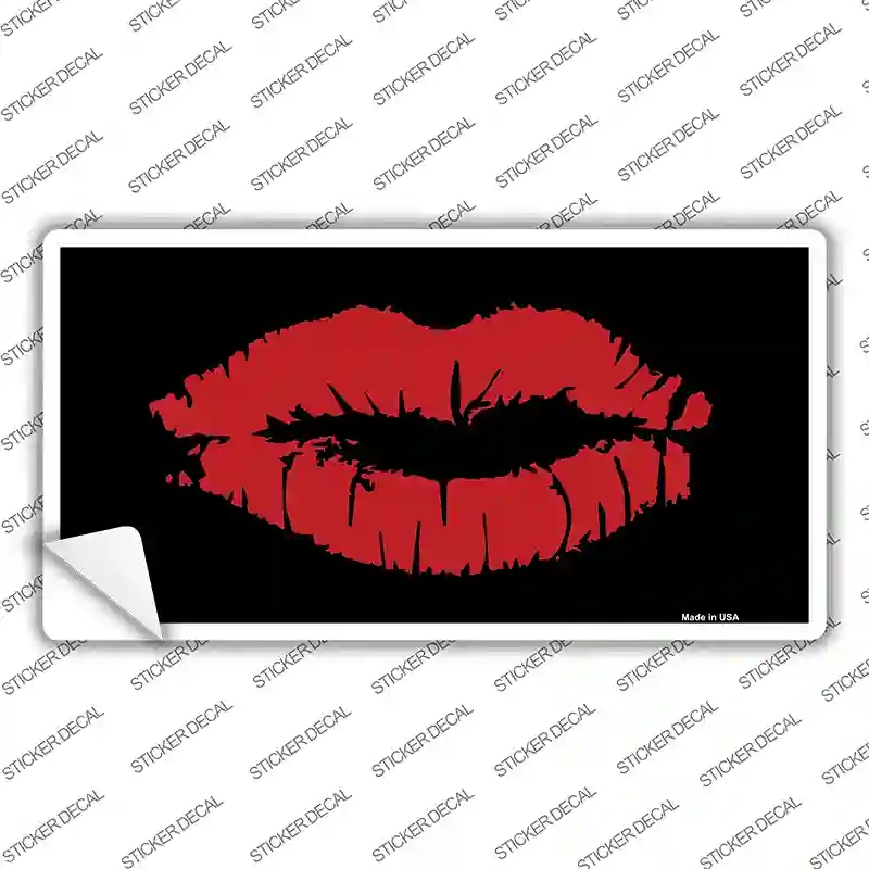 LP-4184s-S Full Red Lips Novelty Sticker Decal - Small