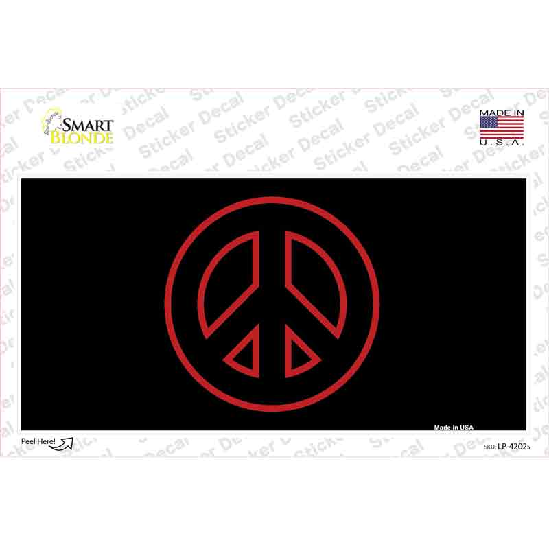 LP-4202s-M Red Peace Novelty Sticker Decal - Medium