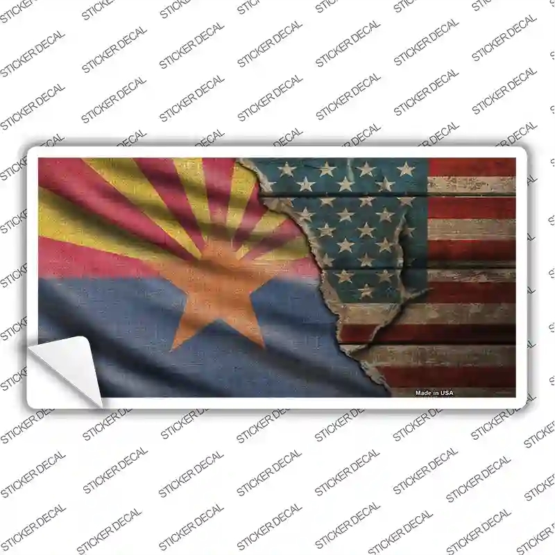 LP-12382s-S Arizona & American Flag Novelty Sticker Decal - Small