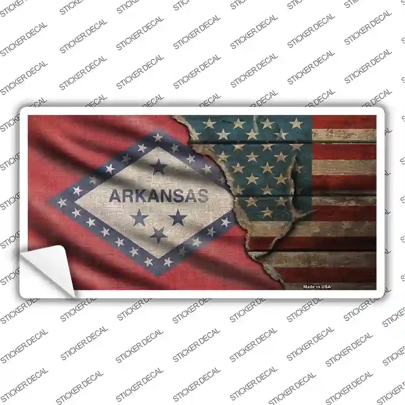 LP-12383s-L Arkansas & American Flag Novelty Sticker Decal - Large