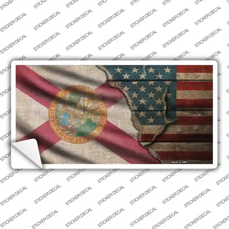LP-12388s-S Florida & American Flag Novelty Sticker Decal - Small