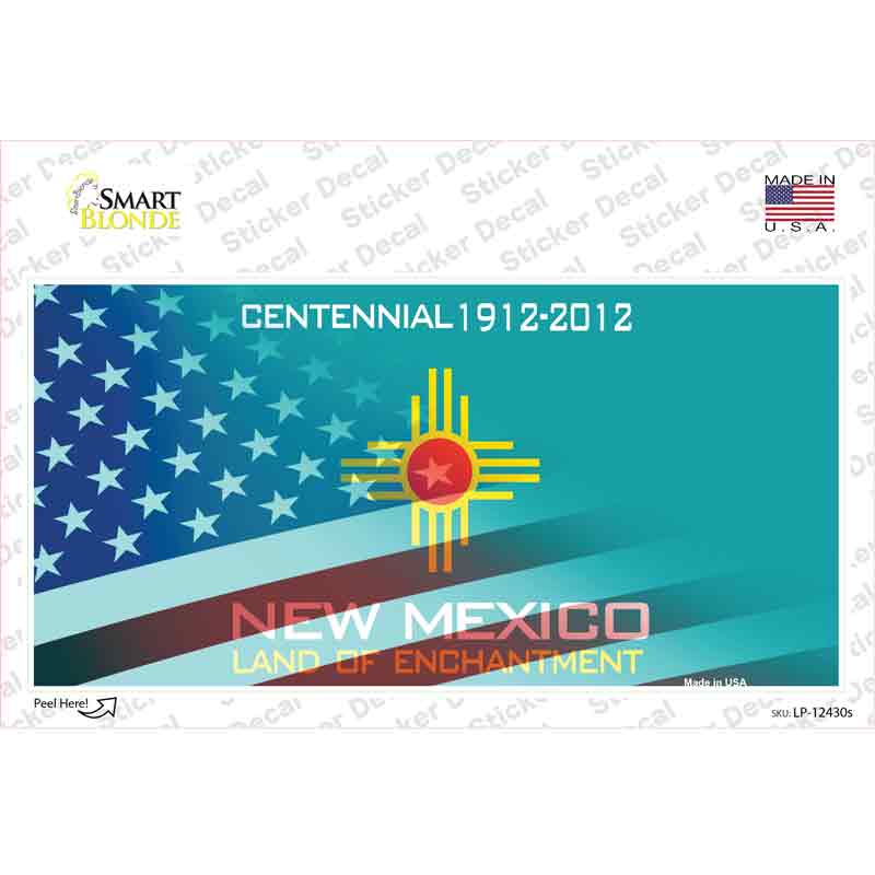 LP-12430s-M   Mexico Half American Flag Novelty Sticker Decal - Medium