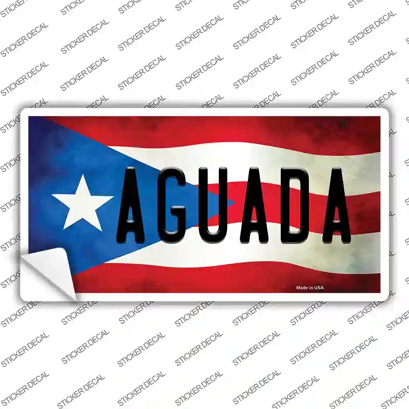 LP-11316s-S Aguada Puerto Rico Flag Novelty Sticker Decal - Small