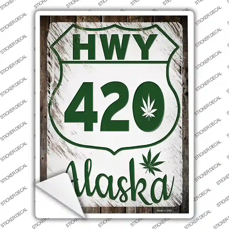 P-3257s-XL HWY 420 Alaska Novelty Rectangle Sticker Decal - Extra Large