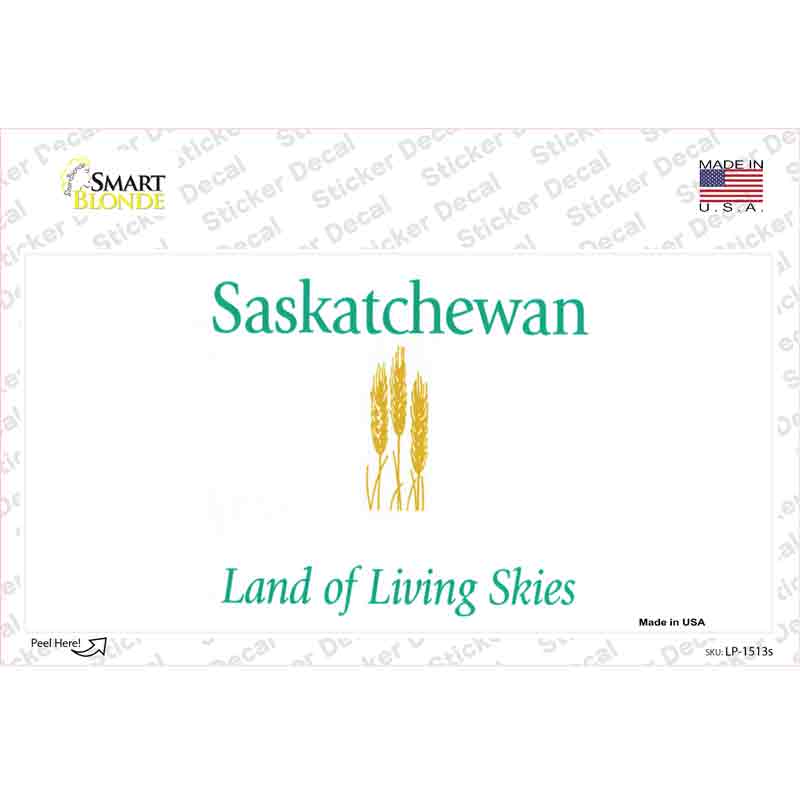 LP-1513s-M Saskatchewan Novelty Sticker Decal - Medium