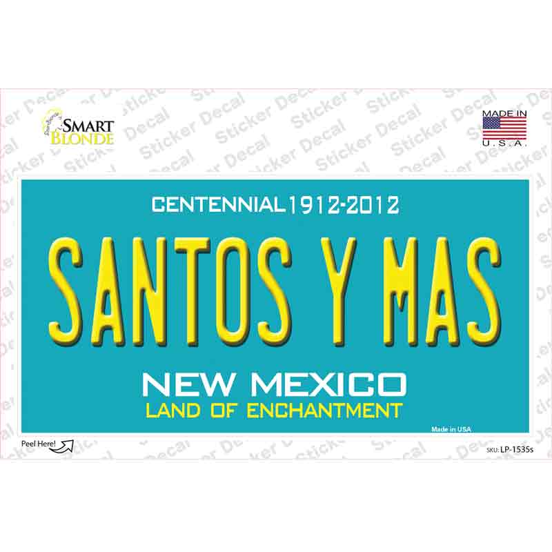 LP-1535s-M   Mexico Santos Y Mas Novelty Sticker Decal - Medium
