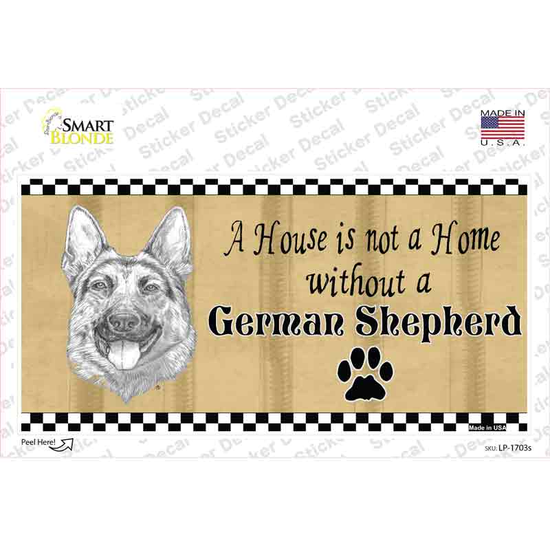 LP-1703s-M Pencil Sketch German Shepherd Novelty Sticker Decal - Medium