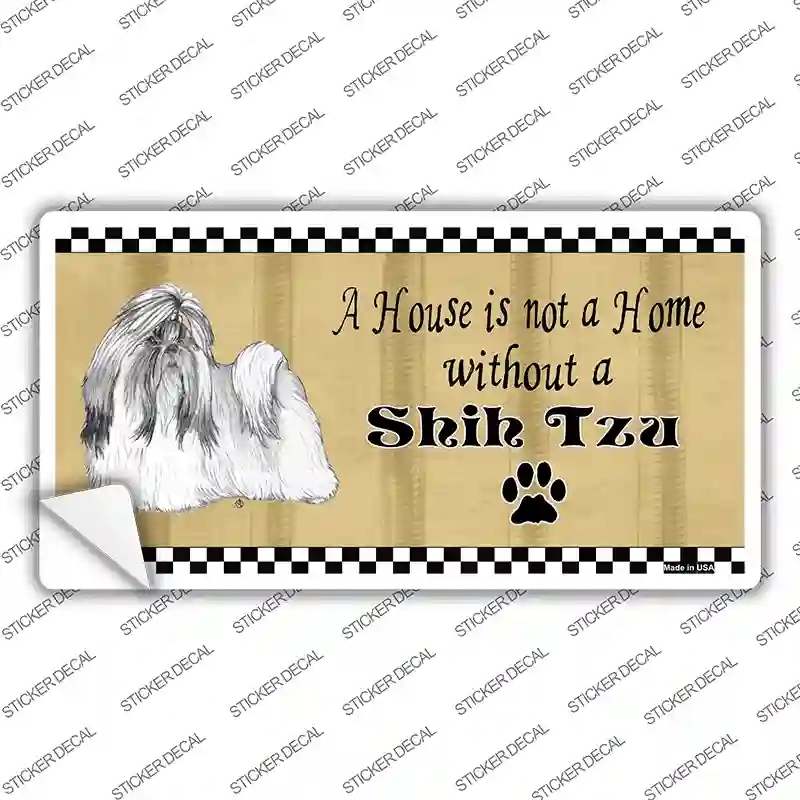 LP-1704s-S Pencil Sketch Shih Tzu Novelty Sticker Decal - Small
