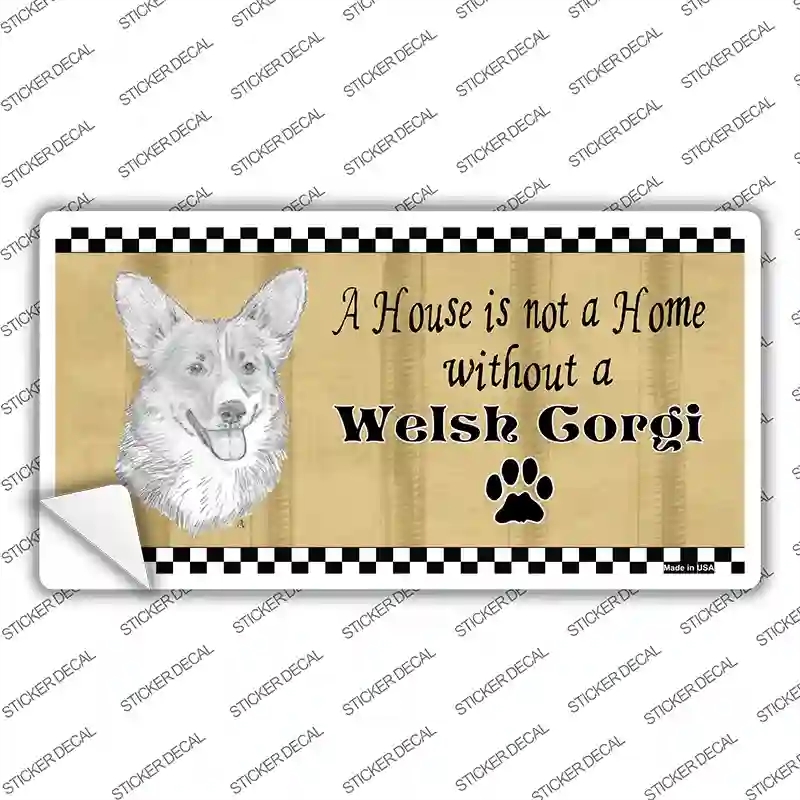 LP-1719s-S Pencil Sketch Welsh Corgi Novelty Sticker Decal - Small