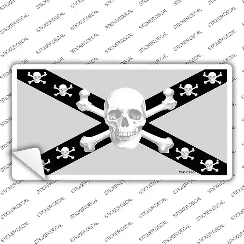 LP-171s-S Skull Black & Silver Novelty Sticker Decal - Small