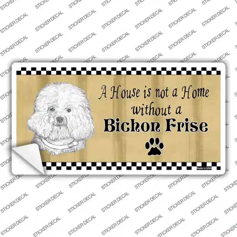 LP-1726s-S Pencil Sketch Bichon Frise Novelty Sticker Decal - Small