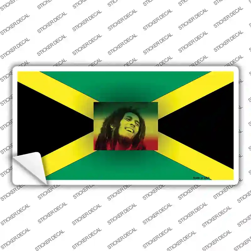 LP-4215s-S Jamaica Flag Bob Marley Novelty Sticker Decal - Small