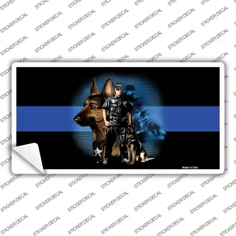 LP-4217s-S Thin Blue Line Police K-9 Novelty Sticker Decal - Small