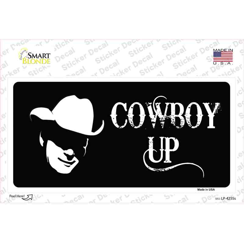 LP-4255s-M Cowboy Up Novelty Sticker Decal - Medium