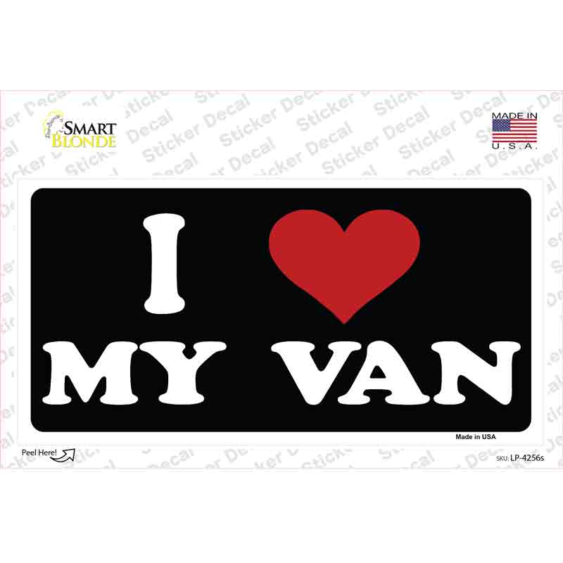 LP-4256s-M I Love My Van Black Novelty Sticker Decal - Medium