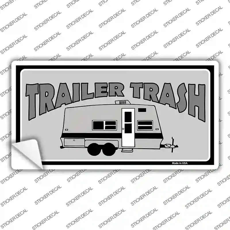LP-4282s-S Trailer Trash Gray Novelty Sticker Decal - Small