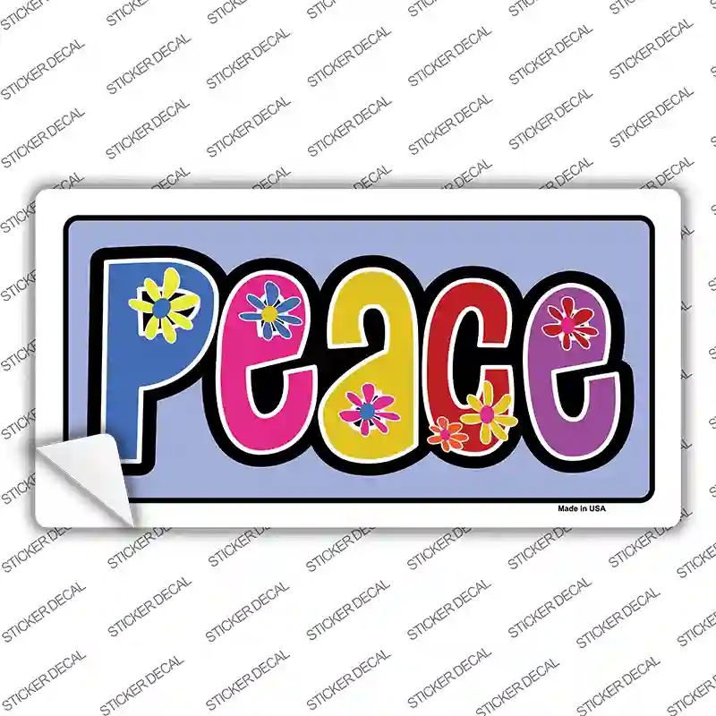 LP-4288s-XL Peace & Flowers Novelty Sticker Decal - Extra Large