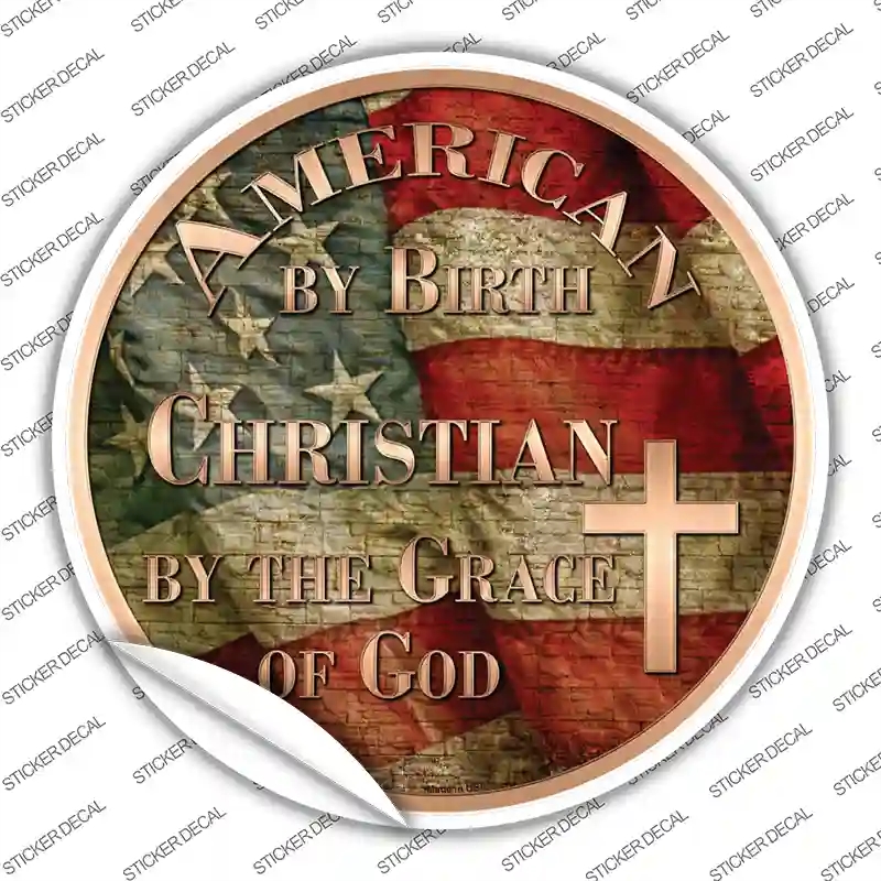 C-597s-L American Christian Novelty Circle Sticker Decal - Large