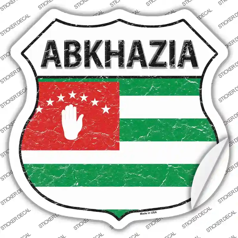 HS-159s-XL Abkhazia Flag Novelty Highway Shield Sticker Decal - Extra Large