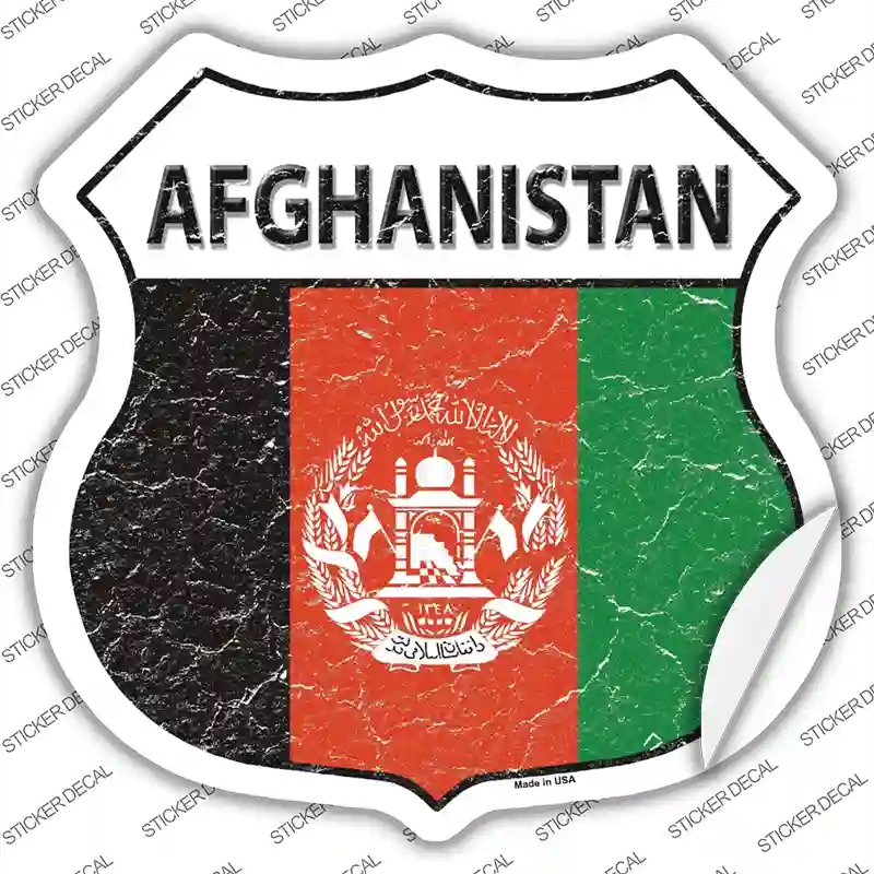 HS-161s-L Afghanistan Flag Novelty Highway Shield Sticker Decal - Large