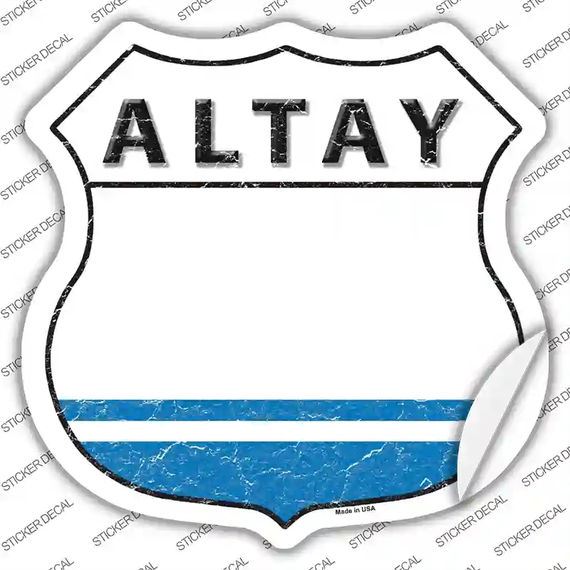 HS-166s-XL Altay Flag Novelty Highway Shield Sticker Decal - Extra Large