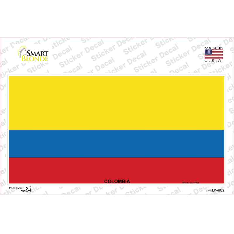 LP-482s-M Colombia Flag Novelty Sticker Decal - Medium