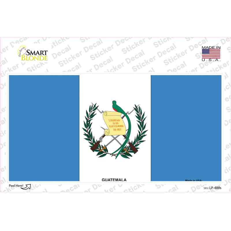 LP-488s-M Guatemala Country Flag Novelty Sticker Decal - Medium