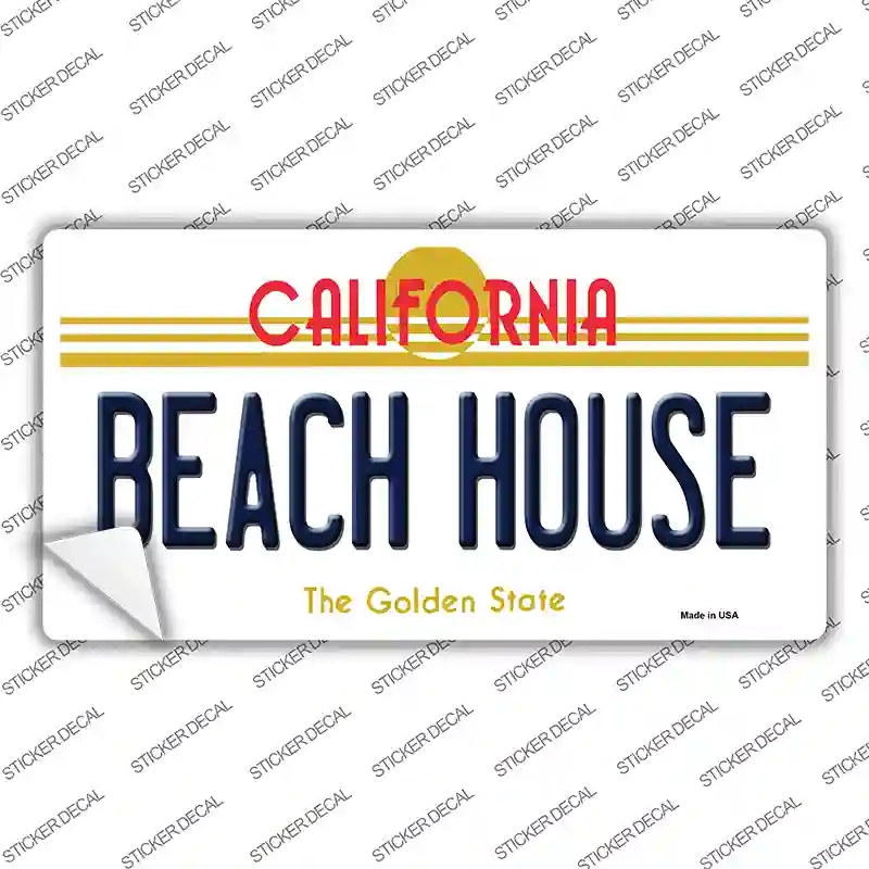 LP-4890s-L Beach House California Novelty Sticker Decal - Large