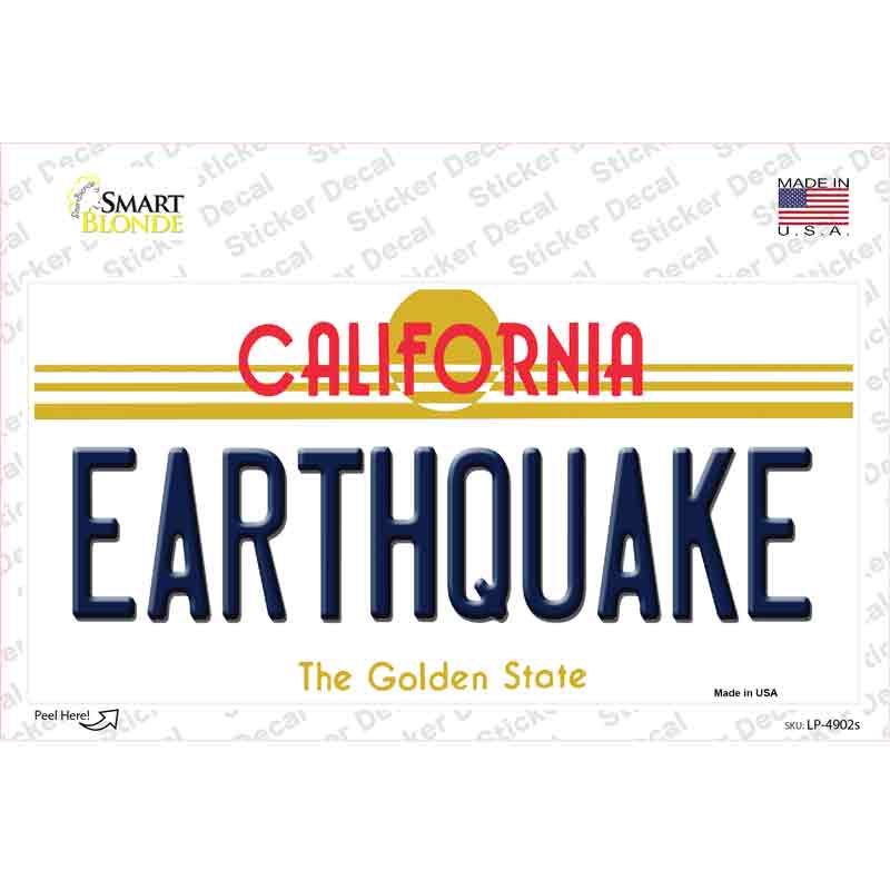 LP-4902s-M Earthquake California Novelty Sticker Decal - Medium
