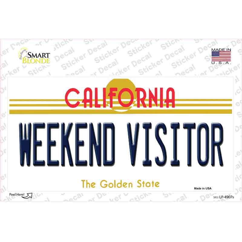 LP-4907s-M Weekend Visitor California Novelty Sticker Decal - Medium