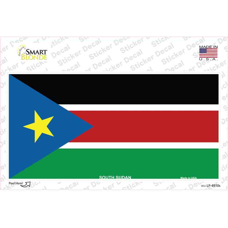 LP-4910s-M South Sudan Flag Novelty Sticker Decal - Medium