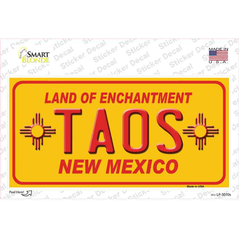 LP-5010s-M Taos Yellow   Mexico Novelty Sticker Decal - Medium