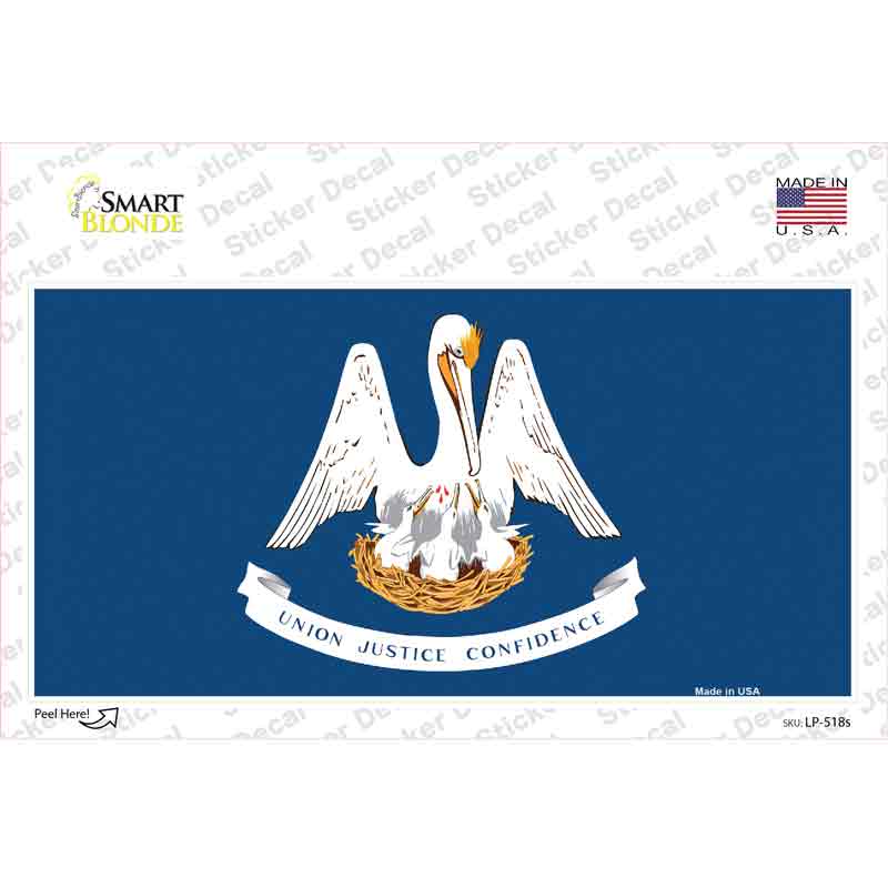 LP-518s-M Louisiana State Flag Novelty Sticker Decal - Medium