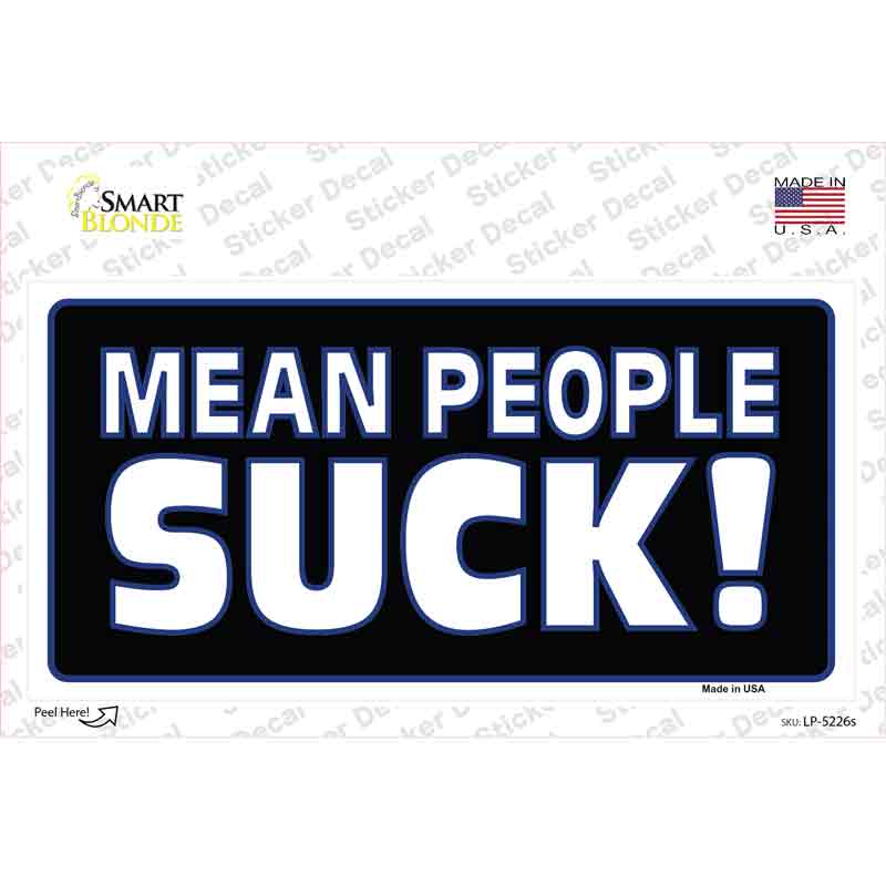 LP-5226s-M Mean People Suck Novelty Sticker Decal - Medium
