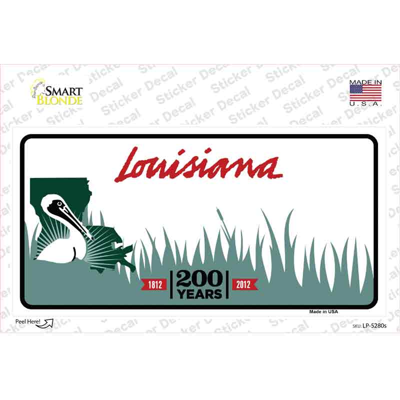 LP-5280s-M Louisiana State Background Novelty Sticker Decal - Medium