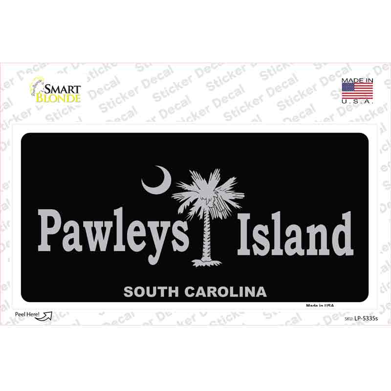 LP-5335s-M Pawleys Island Black Novelty Sticker Decal - Medium