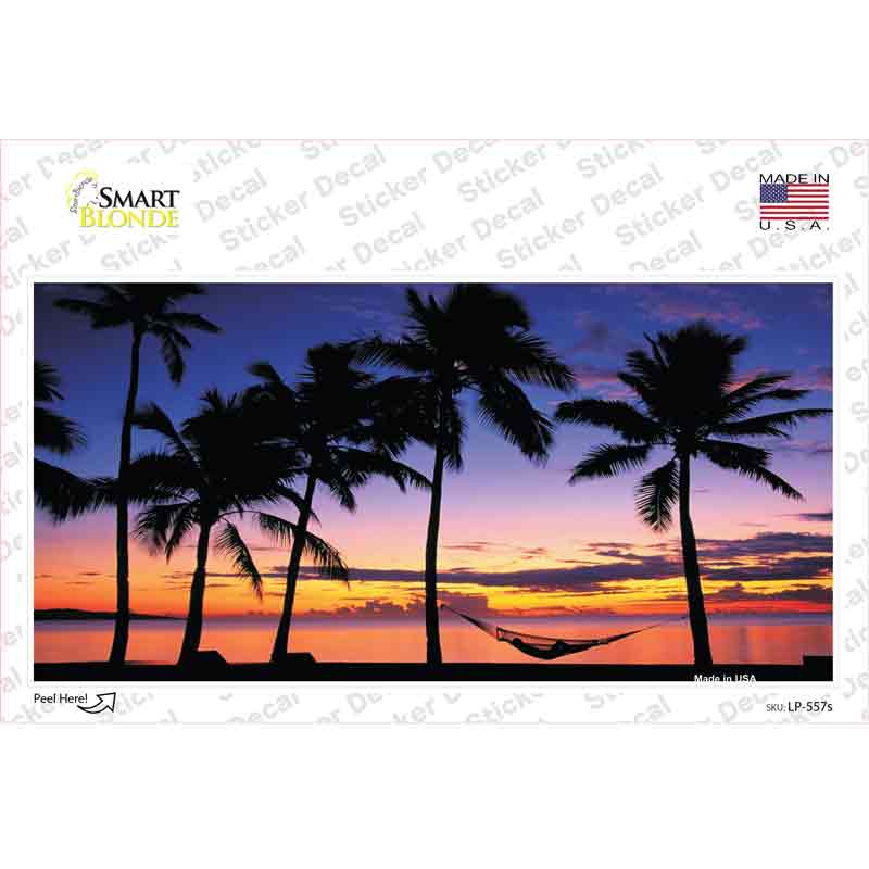 LP-557s-M Sunset Hammock Novelty Sticker Decal - Medium