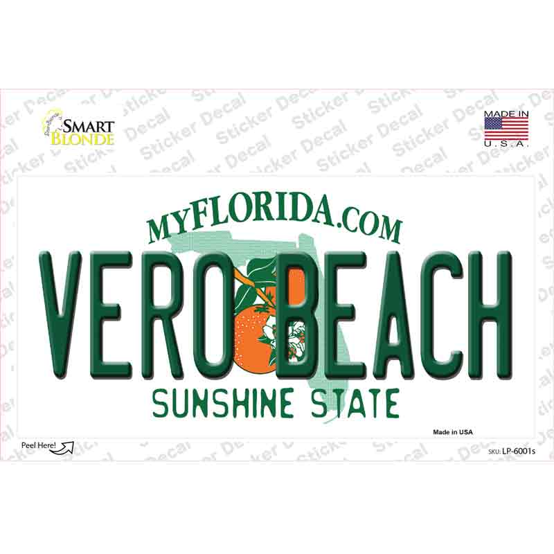 LP-6001s-M Vero Beach Florida Novelty Sticker Decal - Medium