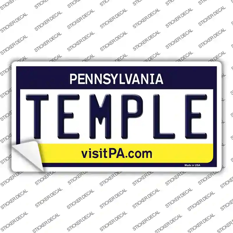 LP-6054s-S Temple Pennsylvania State Novelty Sticker Decal - Small