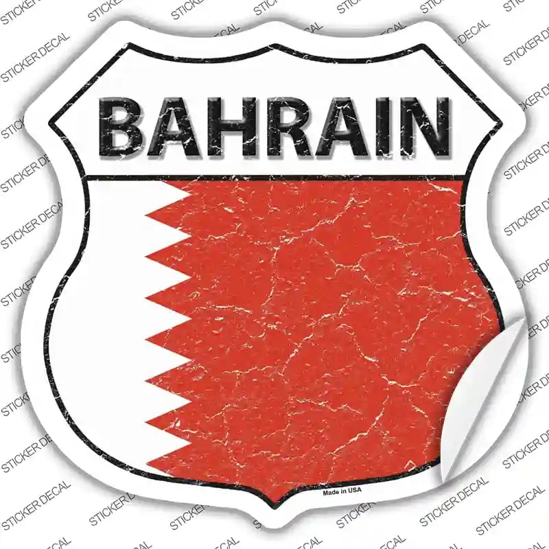 HS-181s-S Bahrain Flag Novelty Highway Shield Sticker Decal - Small