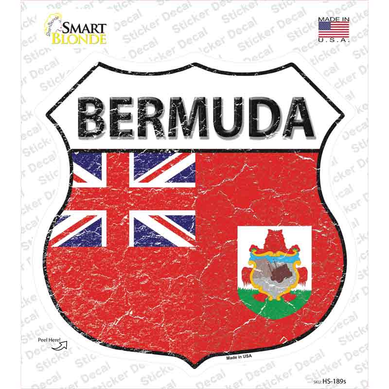HS-189s-M Bermuda Flag Novelty Highway Shield Sticker Decal - Medium
