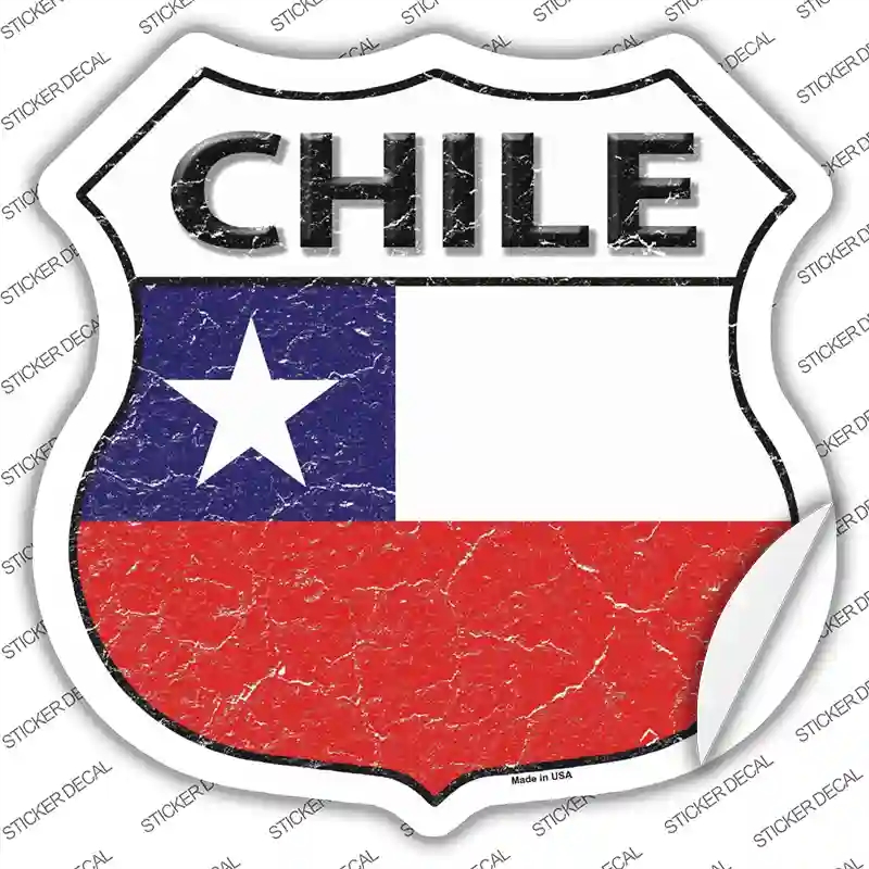 HS-212s-L Chile Flag Novelty Highway Shield Sticker Decal - Large